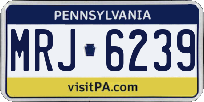 PA license plate MRJ6239