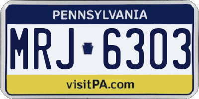 PA license plate MRJ6303