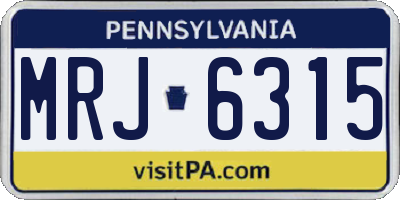 PA license plate MRJ6315