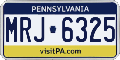 PA license plate MRJ6325