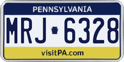 PA license plate MRJ6328