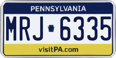 PA license plate MRJ6335
