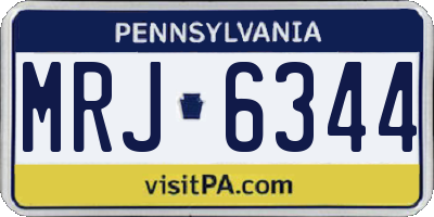 PA license plate MRJ6344