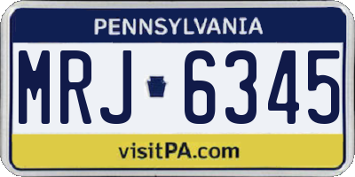 PA license plate MRJ6345