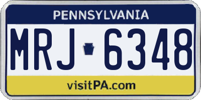 PA license plate MRJ6348