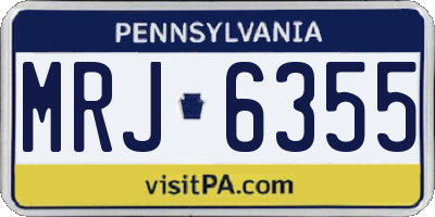 PA license plate MRJ6355