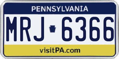 PA license plate MRJ6366