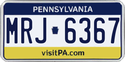 PA license plate MRJ6367