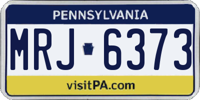 PA license plate MRJ6373
