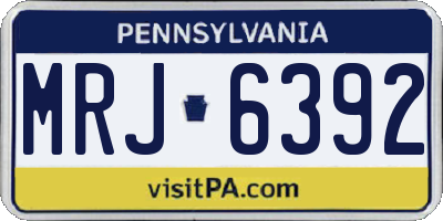 PA license plate MRJ6392