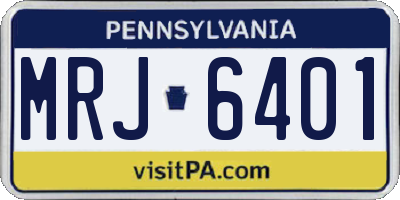 PA license plate MRJ6401