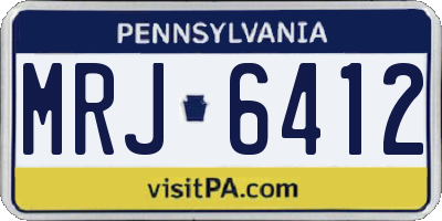PA license plate MRJ6412