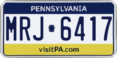PA license plate MRJ6417