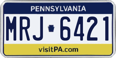 PA license plate MRJ6421