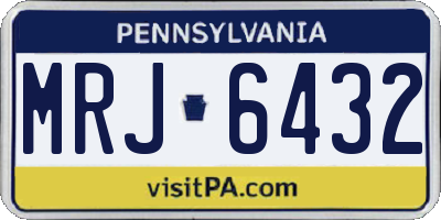 PA license plate MRJ6432