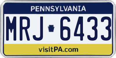 PA license plate MRJ6433