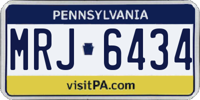 PA license plate MRJ6434