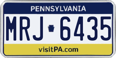 PA license plate MRJ6435