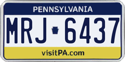 PA license plate MRJ6437