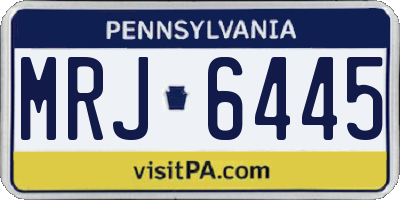 PA license plate MRJ6445