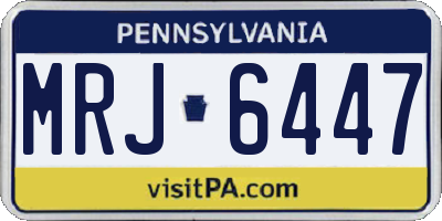PA license plate MRJ6447