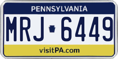 PA license plate MRJ6449