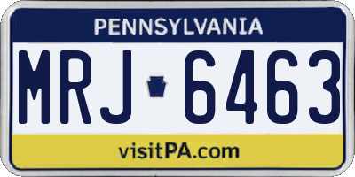 PA license plate MRJ6463