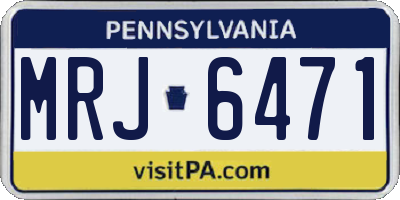 PA license plate MRJ6471