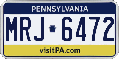 PA license plate MRJ6472