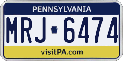 PA license plate MRJ6474