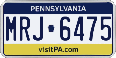 PA license plate MRJ6475