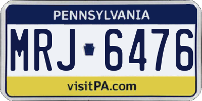 PA license plate MRJ6476