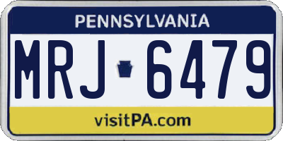 PA license plate MRJ6479