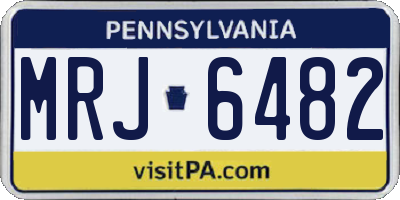 PA license plate MRJ6482