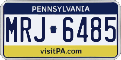 PA license plate MRJ6485
