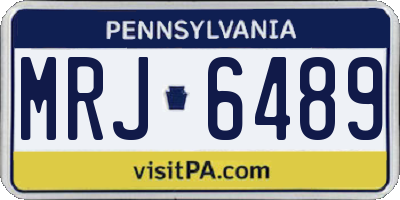 PA license plate MRJ6489