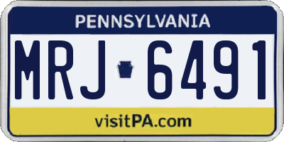 PA license plate MRJ6491