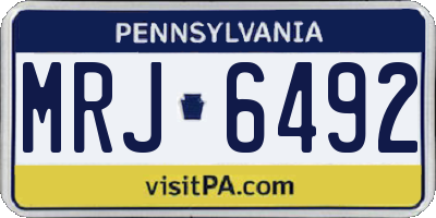 PA license plate MRJ6492