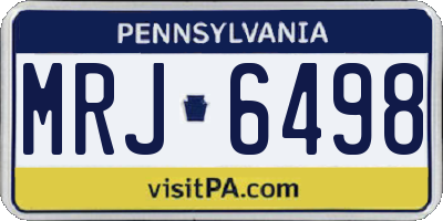 PA license plate MRJ6498