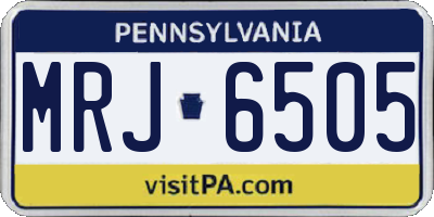 PA license plate MRJ6505