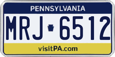 PA license plate MRJ6512