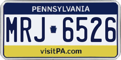 PA license plate MRJ6526