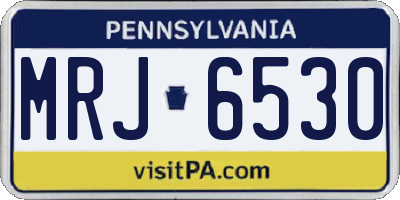 PA license plate MRJ6530