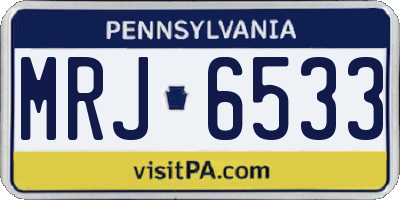 PA license plate MRJ6533