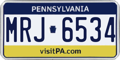 PA license plate MRJ6534