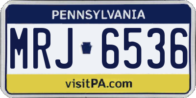PA license plate MRJ6536