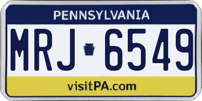 PA license plate MRJ6549