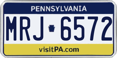 PA license plate MRJ6572