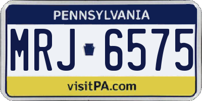 PA license plate MRJ6575