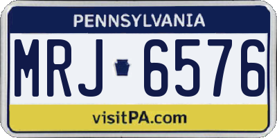 PA license plate MRJ6576